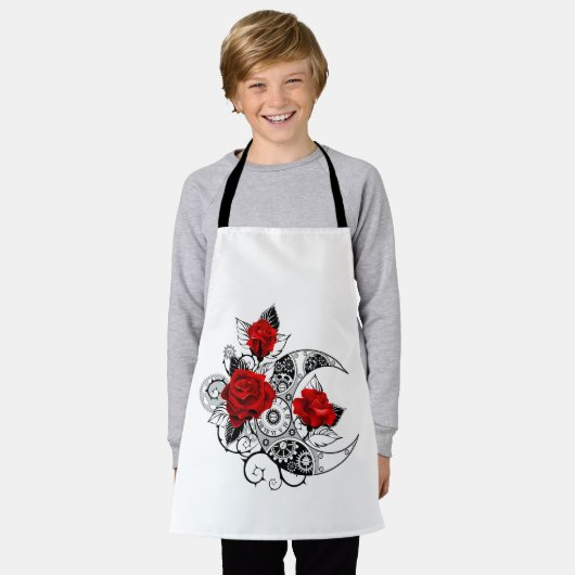 Mechanischer Halbmond mit Rote Rosen Schürze (Getragen)
