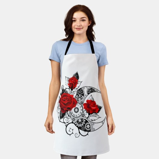 Mechanischer Halbmond mit Rote Rosen Schürze (Getragen)