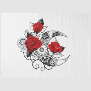 Mechanischer Halbmond mit Rote Rosen Seidenpapier