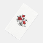 Mechanischer Halbmond mit Rote Rosen Serviette (Ecke)