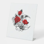 Mechanischer Halbmond mit Rote Rosen Sockelschild (Vorderseite)
