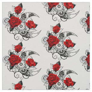 Mechanischer Halbmond mit Rote Rosen Stoff