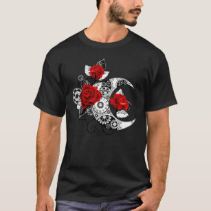 Mechanischer Halbmond mit Rote Rosen T-Shirt