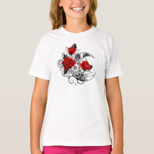 Mechanischer Halbmond mit Rote Rosen T-Shirt