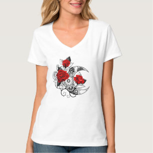 Mechanischer Halbmond mit Rote Rosen T-Shirt
