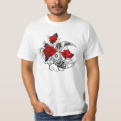 Mechanischer Halbmond mit Rote Rosen T-Shirt (Vorderseite)
