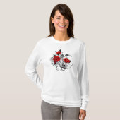 Mechanischer Halbmond mit Rote Rosen T-Shirt (Vorne ganz)