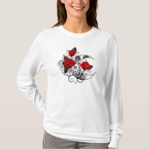 Mechanischer Halbmond mit Rote Rosen T-Shirt