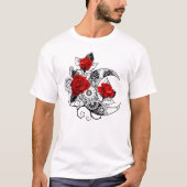 Mechanischer Halbmond mit Rote Rosen T-Shirt (Vorderseite)