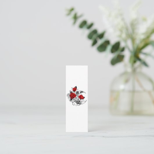 Mechanischer Halbmond mit Rote Rosen Telefonnummerkarte (Stehend Vorderseite)