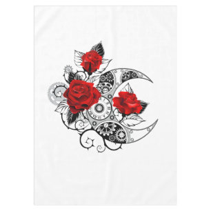 Mechanischer Halbmond mit Rote Rosen Tischdecke