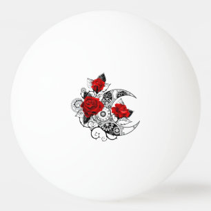 Mechanischer Halbmond mit Rote Rosen Tischtennisball