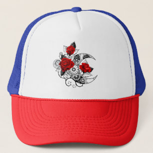 Mechanischer Halbmond mit Rote Rosen Truckerkappe