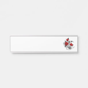 Mechanischer Halbmond mit Rote Rosen Türschild