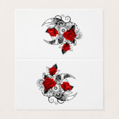 Mechanischer Halbmond mit Rote Rosen Visitenkarten (Außenseite Aufgefaltet)