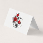 Mechanischer Halbmond mit Rote Rosen Visitenkarten (Rückseite)