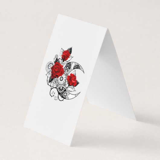 Mechanischer Halbmond mit Rote Rosen Visitenkarten (Vorderseite)