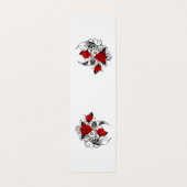 Mechanischer Halbmond mit Rote Rosen Visitenkarten (Außenseite Aufgefaltet)