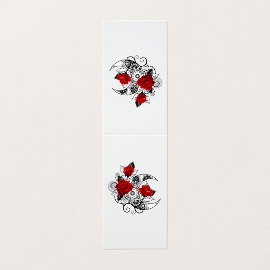 Mechanischer Halbmond mit Rote Rosen Visitenkarten (Außenseite Aufgefaltet)
