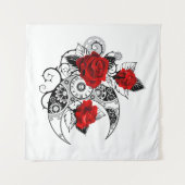 Mechanischer Halbmond mit Rote Rosen Wandteppich (Vorderseite (Horizontal))