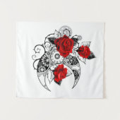 Mechanischer Halbmond mit Rote Rosen Wandteppich (Vorderseite (Horizontal))