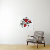 Mechanischer Halbmond mit Rote Rosen Wandteppich (Beispiel (Horizontal))