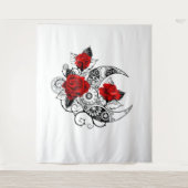 Mechanischer Halbmond mit Rote Rosen Wandteppich (Vorderseite)