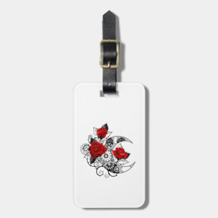 Mechanischer Halbmond mit roten Rosen Gepäckanhänger