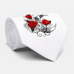 Mechanischer Halbmond mit roten Rosen Krawatte
