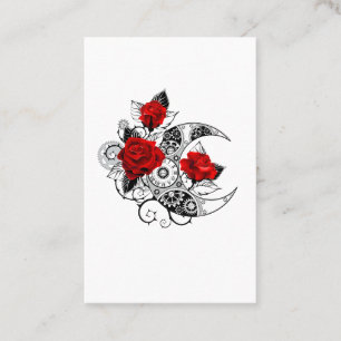 Mechanischer Halbmond mit roten Rosen Visitenkarte