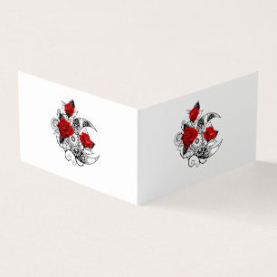 Mechanischer Halbmond mit roten Rosen Visitenkarten