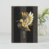 Mechanischer Hummingvogel Feiertagskarte (Stehend Vorderseite)