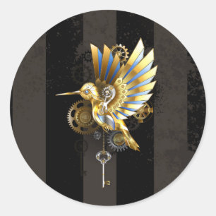 Mechanischer Hummingvogel Runder Aufkleber