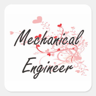Mechanischer Ingenieur, künstlerisches Jobdesign m Quadratischer Aufkleber