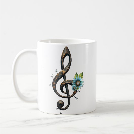 Mechanischer Notenschlüssel Kaffeetasse (Links)
