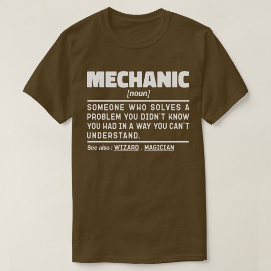 Mechanischer Noun-Wartungs-Spezialist Reparaturarb T-Shirt (Design vorne)