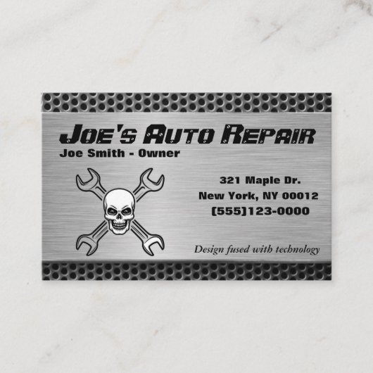 Mechanischer Reparaturservice für das Auto von Sku Visitenkarte (Vorderseite)