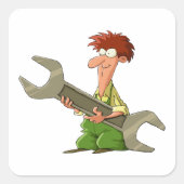 Mechanischer Riesenspanner Quadratischer Aufkleber (Vorderseite)