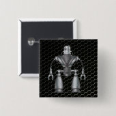 Mechanischer Roboter-Cartoon Button (Vorne & Hinten)