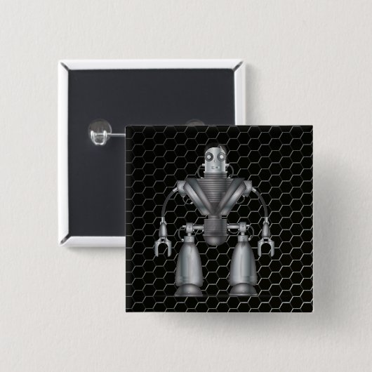 Mechanischer Roboter-Cartoon Button (Vorne & Hinten)