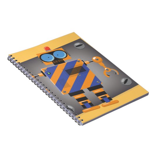 Mechanischer Roboter-Cartoon Notizblock (Rechte Seite)