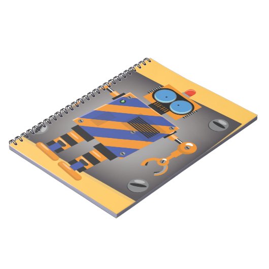 Mechanischer Roboter-Cartoon Notizblock (Linke Seite)