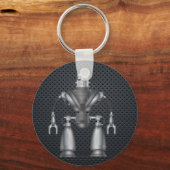 Mechanischer Roboter-Cartoon Schlüsselanhänger (Vorderseite)