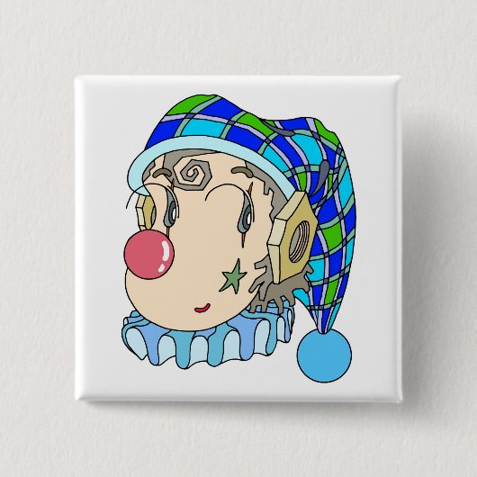 Mechanischer "romantischer Clown" mit einem liebli Button (Vorderseite)