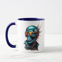 Mechanischer Schädel im Cyberpunk-Stil Tasse