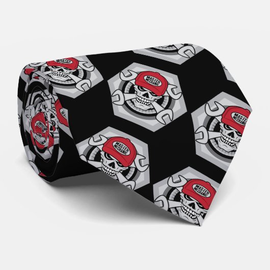 Mechanischer Schädel Krawatte (Gerollt)