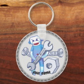 Mechanischer Schlüsselanhänger Sock Monkey (Vorderseite)