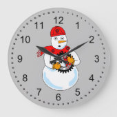 Mechanischer Snowman Große Wanduhr (Vorderseite)