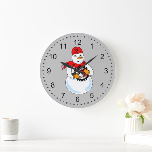 Mechanischer Snowman Große Wanduhr (Zuhause)