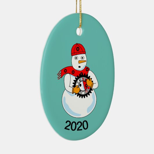 Mechanischer Snowman Keramik Ornament (Rechts)